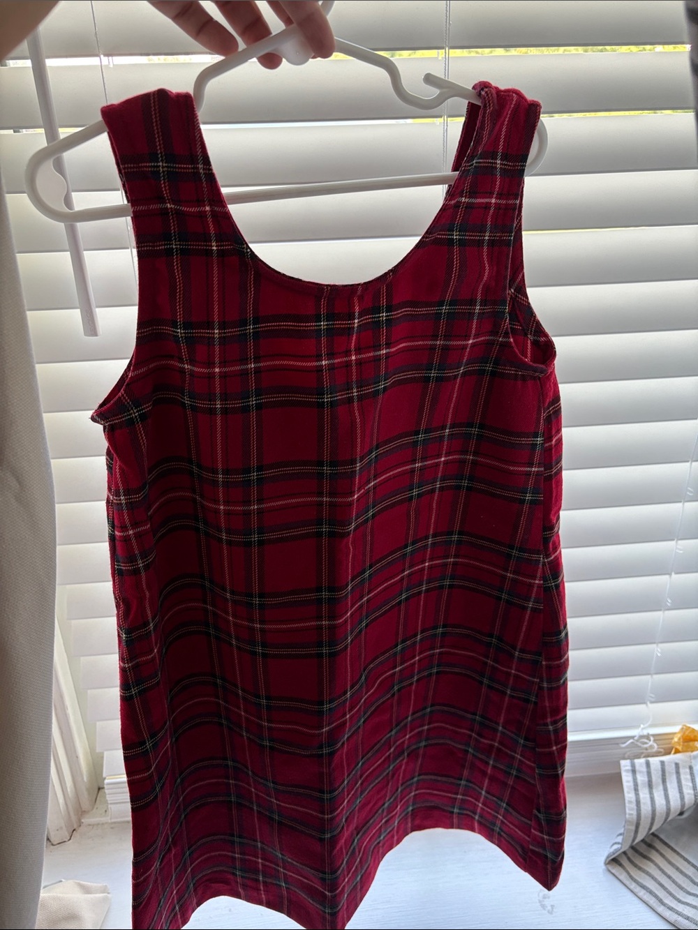 H&M Red Plaid Scoop Dress